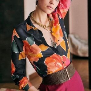 Sezane Pierro Shirt Flower Ink NWT